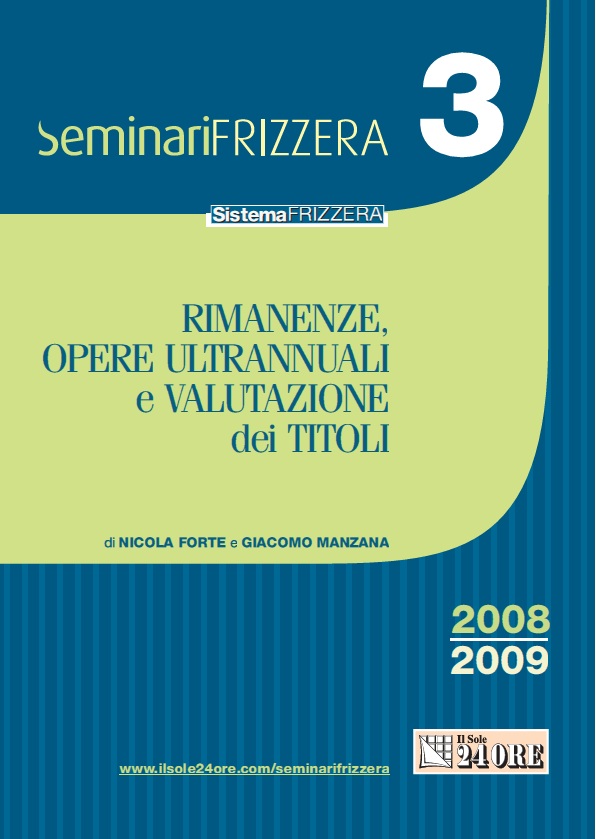 Copertina di Rimanenze, opere ultrannuali e valutazione dei titoli