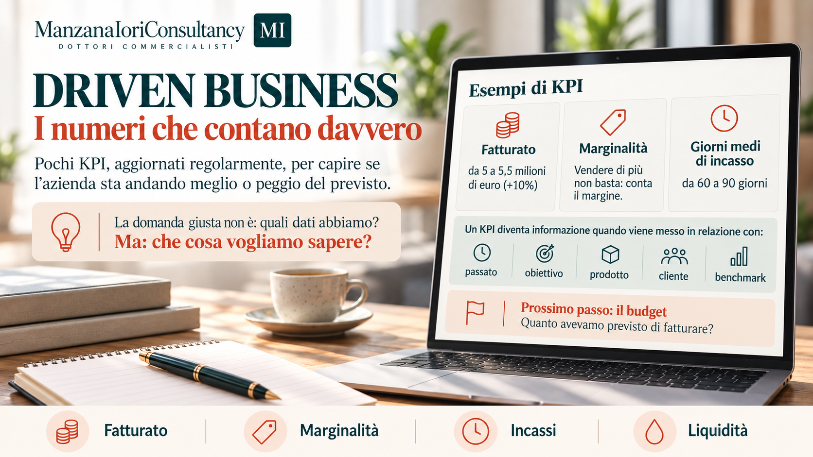 Infografica KPI in Ufficio Elegante